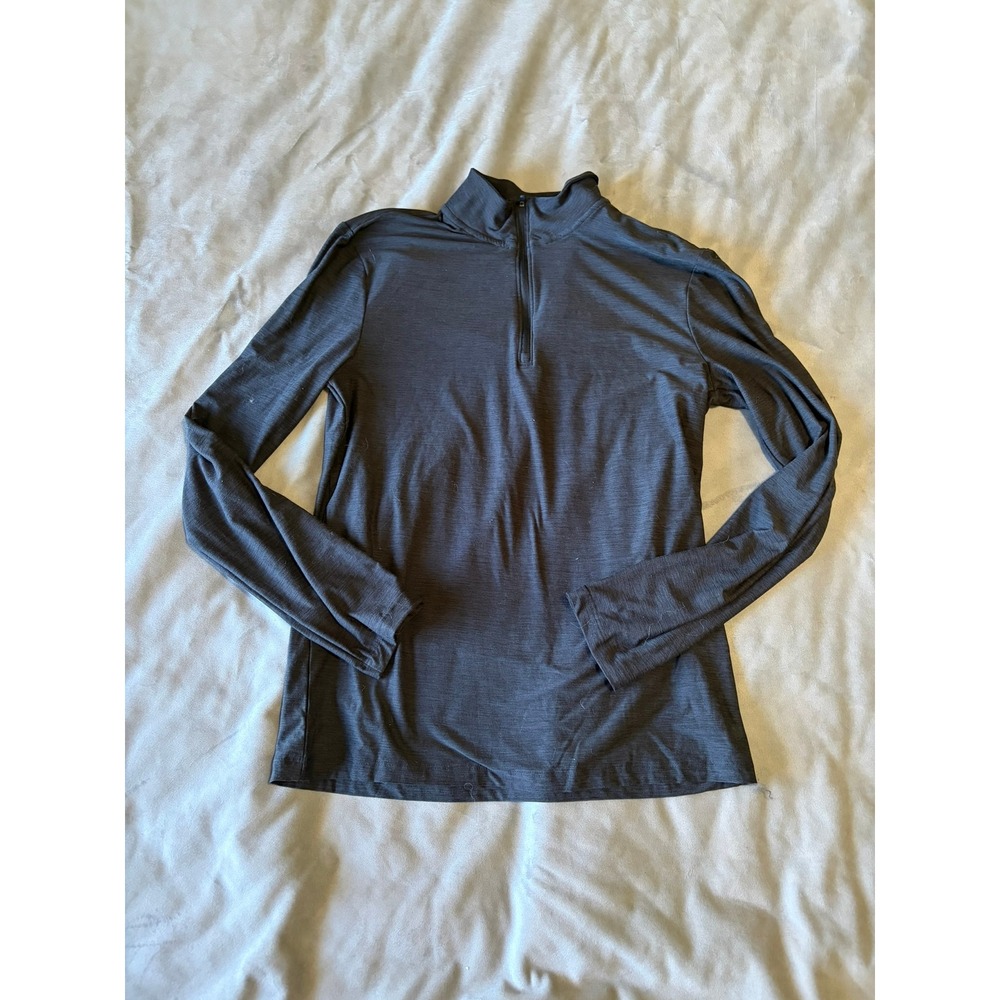 FLX Mens Quarter Zip Pullover Long Sleeve Shirt Gray Heather Small